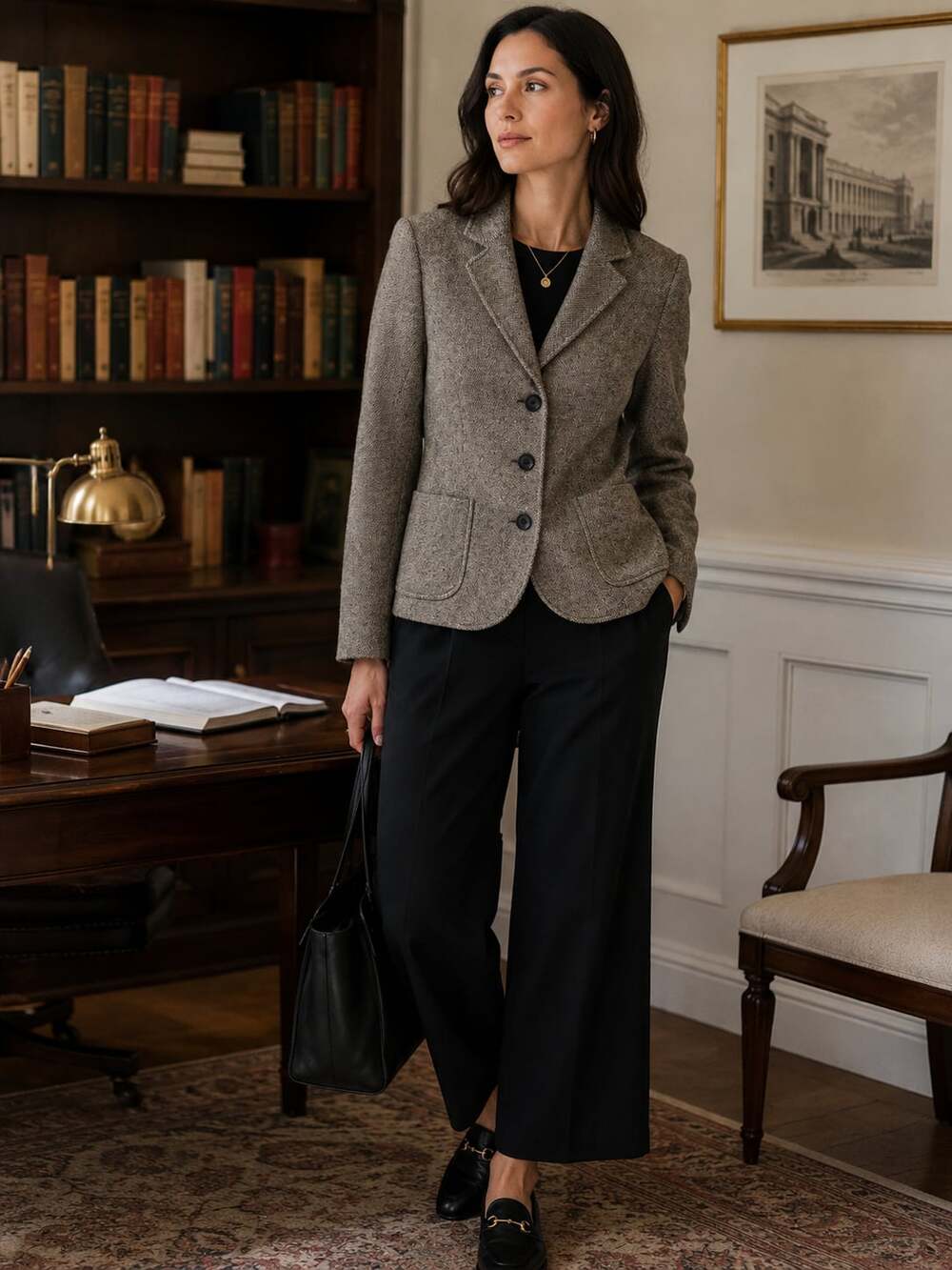 J.Crew Wool Blend Tweed Blazer Jacket Size 6 Academia Career Old Money Chic